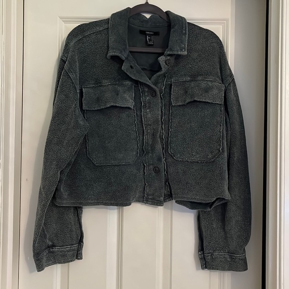 NWOT Forever 21 Soft Corduroy Green Jacket - Picture 1 of 5